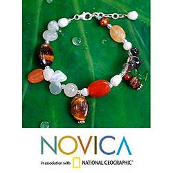 Pearl 'Sun Goddess' Multi-gemstone Bracelet (6 and 10mm) (Thailand)