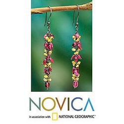 Sterling Silver 'Damayanti's Promise' Tourmaline Earrings (India)