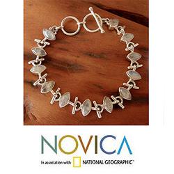 Sterling Silver 'Hope' Moonstone Bracelet (India)