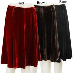 Lily Women's Gored Velvet Mid-length Skirt