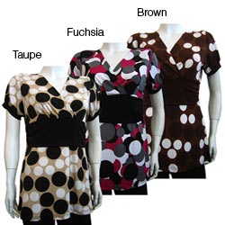 Elizabeth Women's Plus Size Circle Print Top