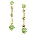 14-Kt Yellow Gold Diamond and Peridot Earrings