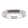 14k White Gold Diamond Ruby Ring