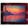 Monet - Twilight Framed Canvas Art