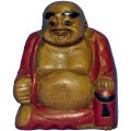 Hand-carved Happy Sitting Buddha Statuette