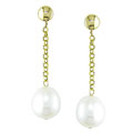14k Gold Cultured Freshwater Rice Pearl Earrings