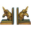 Pair of Hand-carved Elephant Bookends