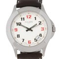 Calibre Silver Dial Brown Leather Strap Watch