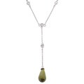 Sterling Silver Olive and Clear CZ Necklace