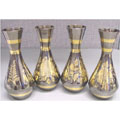 Warm Grey Pewter Brass Vases (Set of 4)