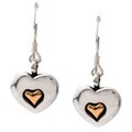 14k Gold and Silver Heart Earrings
