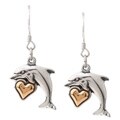 14-kt. Gold/Sterling Silver Dolphin Earrings