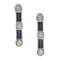 14k Gold Sapphire 1/3ct TDW Diamond Earrings