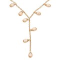 18k Gold Over Silver Champagne CZ Necklace