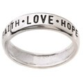 Sterling Silver Faith Love Hope Ring