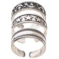 Sterling Silver Bright Star Toe Ring Set