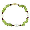 14k Gold Cultured FW Pearl and Gemstone Bracelet