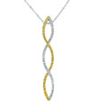 14k Two-tone Gold and 1/4ct TDW Diamond Pendant