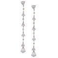 Sterling Silver CZ  Extravagant Teardrop Earrings