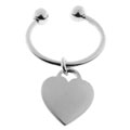 Sterling Silver Heart-shaped Key Ring (Mexico)