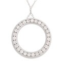 14k White Gold 1/2-ct. Diamond Circle Pendant