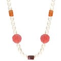Cultured Freshwater Pearl Rose Quartz Necklace