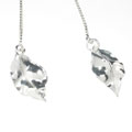 Sterling Silver Cherry and Leaf Threader Earrings