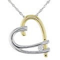 14k Two-tone Gold & Diamond Heart Pendant