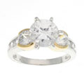 Sterling Silver Two-tone CZ Ring