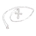Sterling Silver CZ Cross Necklace