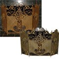 Iron Three-panel Fireplace Screen