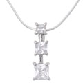 Sterling Silver CZ Past Present Future Pendant