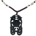 Black Jade Longevity Pendant with Necklace (China)