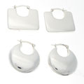 Sterling Silver Wide Hoop Earrings