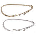 14k Gold and 1/4ct TW Six-stone Leaf Diamond Bangle