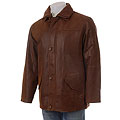 Giovanni Verucci Men's Top Grain Leather Coat