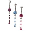 Surgical Steel Gem Dangle Curved Barbell