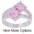Sterling Silver Double CZ Fashion Ring