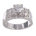 Sterling Silver 6-mm CZ Ring