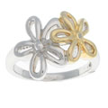 Sterling Silver Two-tone Flower Ring