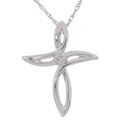10k White Gold Cross Pendant