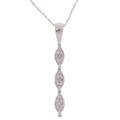 10k White Gold .03ct TDW Diamond Drop Pendant (I-J, I1-I2)