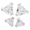 Set of Two Sterling Silver Trillion-cut CZ Earrings