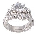 Sterling Silver CZ Two-piece Ring