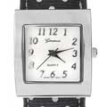 Geneva Women's Fabric Polka-dot Bangle Watch