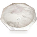 Fontaine White Swirl Marble Vessel Sink & Drain