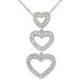 14k Gold 1/4ct TDW Diamond Triple Heart Pendant