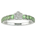 14k Gold & 1/10ct Diamond Tsavorite Garnet Ring