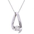14k Gold 1/4ct Diamond Loop Solitaire Pendant