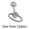 Straight Barbell with Jewel Ball Hoop (Venus Hoop)
